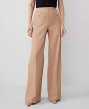Ann Taylor The Button Trim Sailor Wide-leg Pant — Curvy Fit In Cappuccino Tan