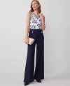 Ann Taylor The Button Trim Sailor Wide-leg Pant In Night Sky
