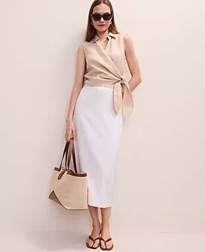 Ann Taylor The Clean Midi Skirt In White
