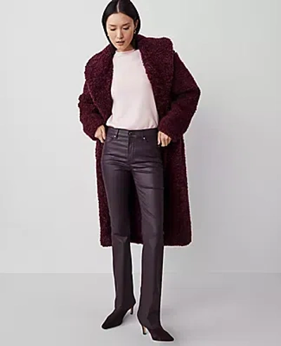 Ann Taylor The Coated Boot Jean In Burgundy Coated
