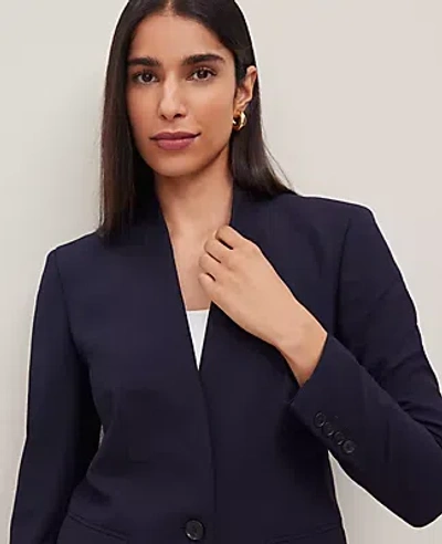 Ann Taylor The Collarless Blazer In Blue