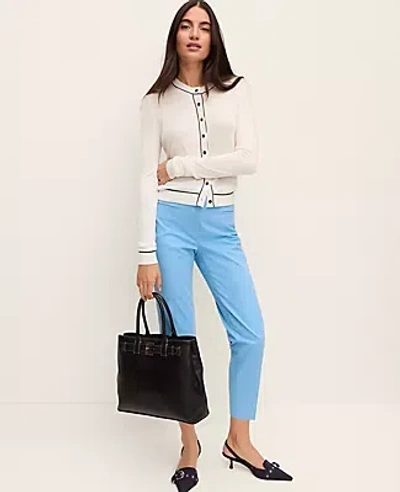 Ann Taylor The Cotton Crop Pant In Blue