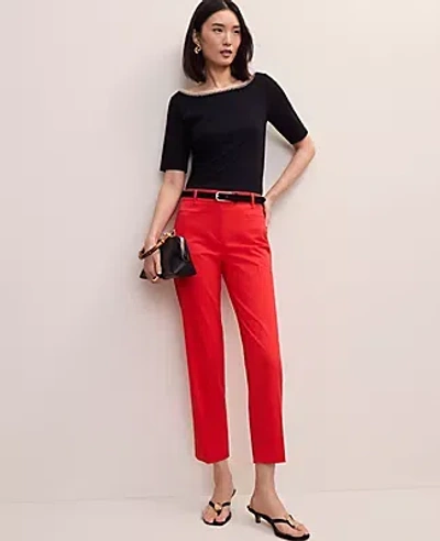 Ann Taylor The Tall Cotton Crop Pant In Red