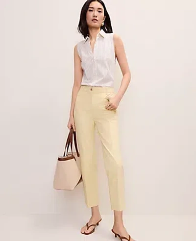 Ann Taylor The Tall Cotton Crop Pant In Yellow