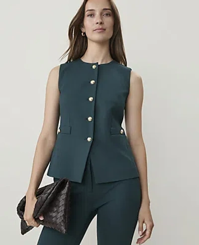 Ann Taylor The Crew Neck Cutaway Vest In Ponderosa Pine