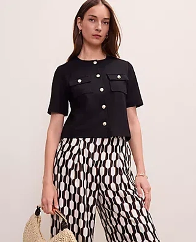 Ann Taylor The Crew Neck Jacket In Black