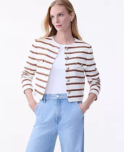 Ann Taylor The Crew Neck Jacket In Brown