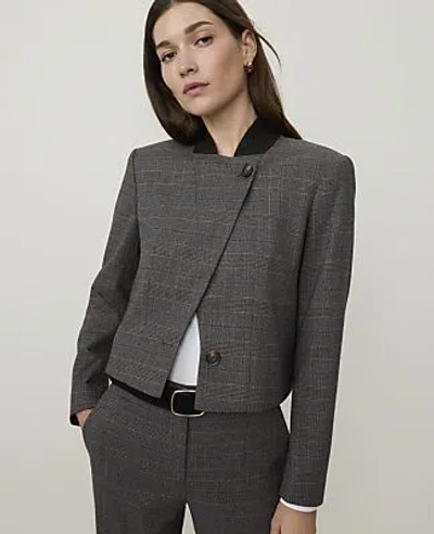 Ann Taylor The Cropped Blazer In Dark Plaid
