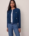 Ann Taylor The Cropped Crew Neck Jacket In Gray