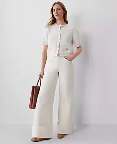 Ann Taylor The Cuffed Palazzo Jean In Ivory
