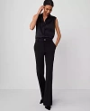 Ann Taylor The Cuffed Tab Waist Trouser In Black