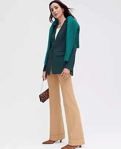 Ann Taylor The Cuffed Tab Waist Trouser In Perfect Camel