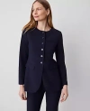 Ann Taylor The Curved Hem Jacket In Deep Navy Sky