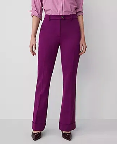 Ann Taylor The Curvy Cuffed Tab Waist Trouser In Pulsar Purple