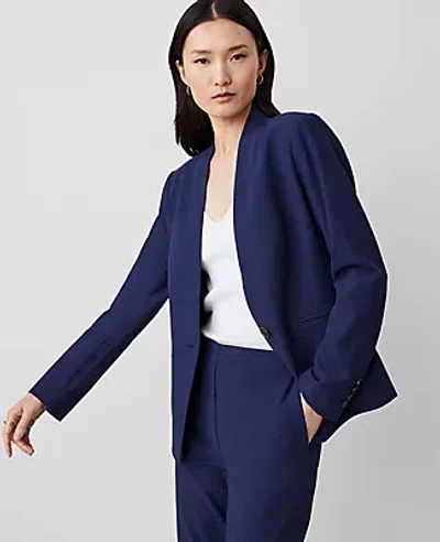 Ann Taylor The Cutaway Blazer In Bi-stretch In Pure Sapphire