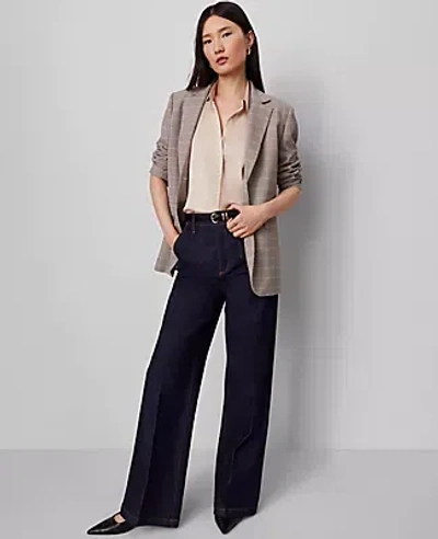 Ann Taylor The Darted Waist Denim Trouser In Blue