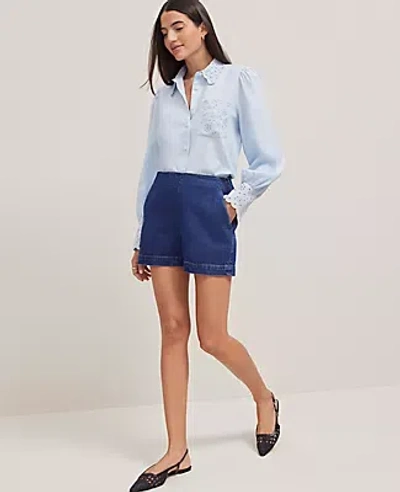 Ann Taylor The Denim Short In Refined Mid Indigo Wash