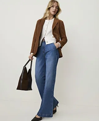 Ann Taylor The Denim Trouser In Luxe Medium Wash