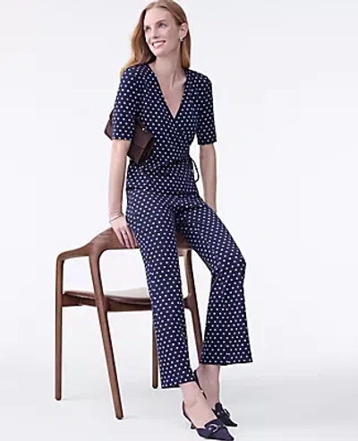 Ann Taylor The Dotted Flare Ankle Pant In Black