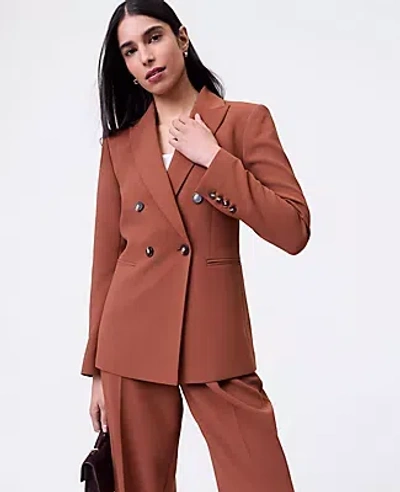 Ann Taylor The Double Breasted Blazer In Brown