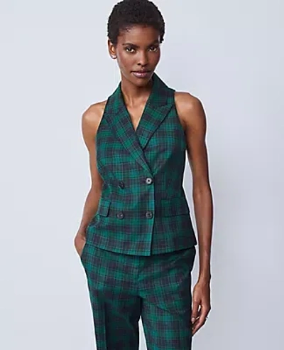 Ann Taylor The Double Breasted Vest In Green