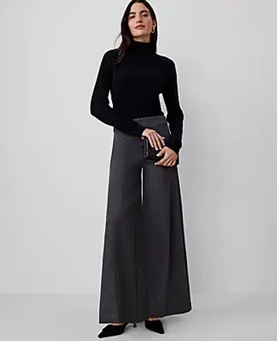 Ann Taylor The Dramatic Wide-leg Pant In Moonlight Grey Heather