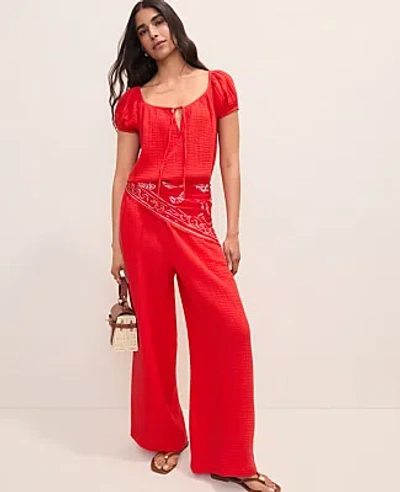 Ann Taylor The Easy Fit Wide-leg Pant In Red