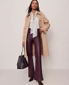 Ann Taylor The Faux Leather Flare Pant In Purple
