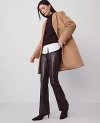 Ann Taylor The Faux Leather Skinny Flare Pant In Pure Chocolate
