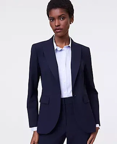 Ann Taylor The Fitted Long Blazer In Blue
