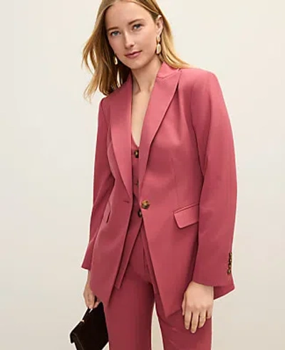 Ann Taylor The Fitted Long Blazer In Brown