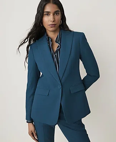 Ann Taylor The Fitted Long Blazer In Deep Forest Pine