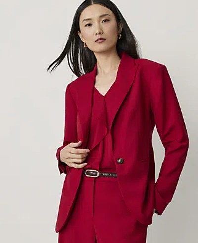 Ann Taylor The Fitted Long Blazer In Red