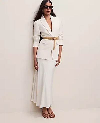 Ann Taylor The Fitted Long Blazer In White