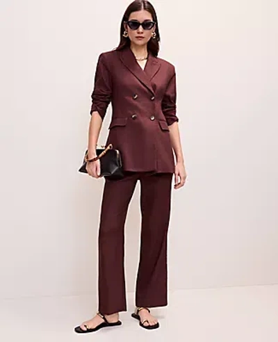 Ann Taylor The Flare Ankle Pant In Burgundy