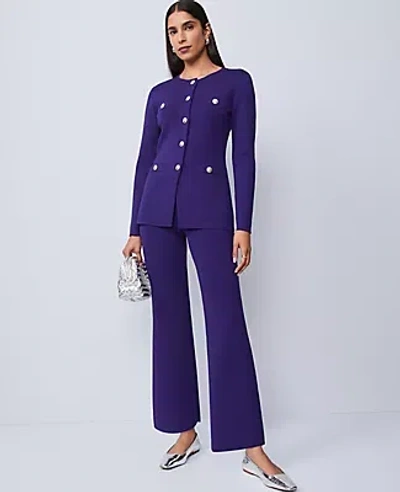 Ann Taylor The Flare Sweater Pant In Blue