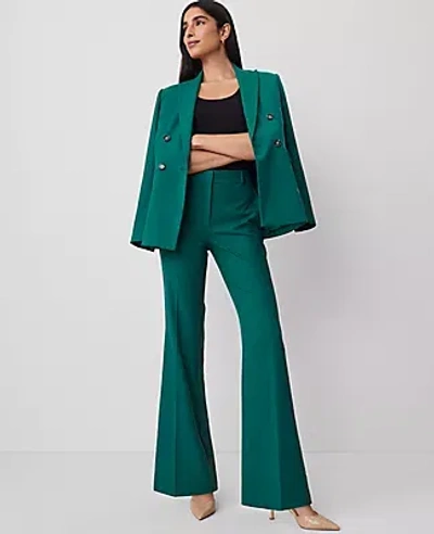 Ann Taylor The Petite Flare Trouser Pant In Fresh Evergreen