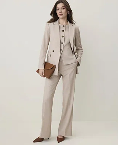 Ann Taylor The Flare Trouser In Tan White Windowpane