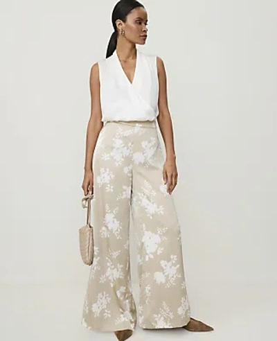 Ann Taylor The Floral Statement Palazzo Pant In Winter White
