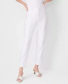 Ann Taylor The High Rise Ankle Pant In Herringbone Linen Blend In White