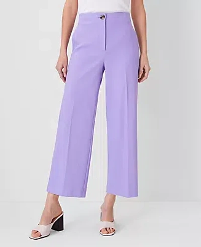 Ann Taylor The High Rise Kate Wide Leg Crop Pant In Texture - Curvy Fit In Purple Petal