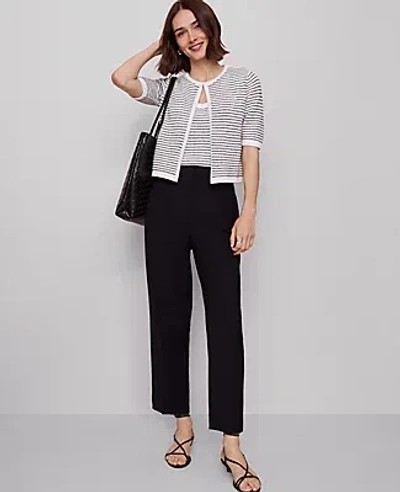 Ann Taylor The High Rise Pleated Taper Pant In Black
