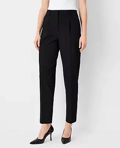 Ann Taylor The High Rise Pleated Taper Pant In Black
