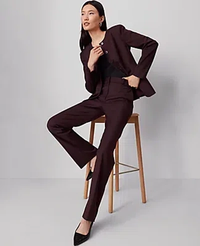 Ann Taylor The High Rise Slim Trouser In Burgundy