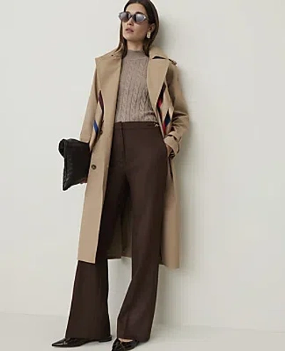 Ann Taylor The Horsebit Flared Trouser In Dark Brown