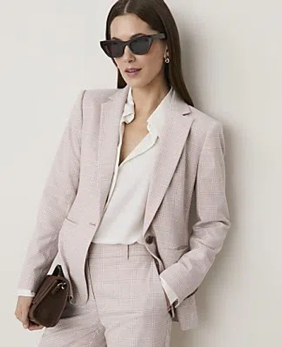 Ann Taylor The Hutton Blazer In Pink Dune Plaid