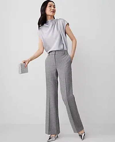 Ann Taylor The Jayne Trouser Houndstooth Pant In Black / Grey