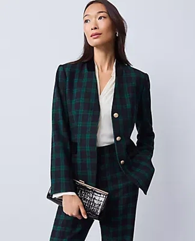 Ann Taylor The Long Collarless Blazer In Green