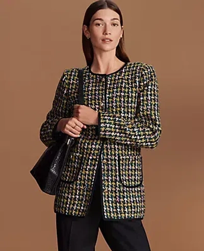 Ann Taylor The Long Crew Neck Jacket In Multi