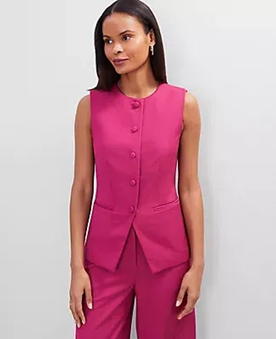 Ann Taylor The Long Crew Neck Vest In Purple